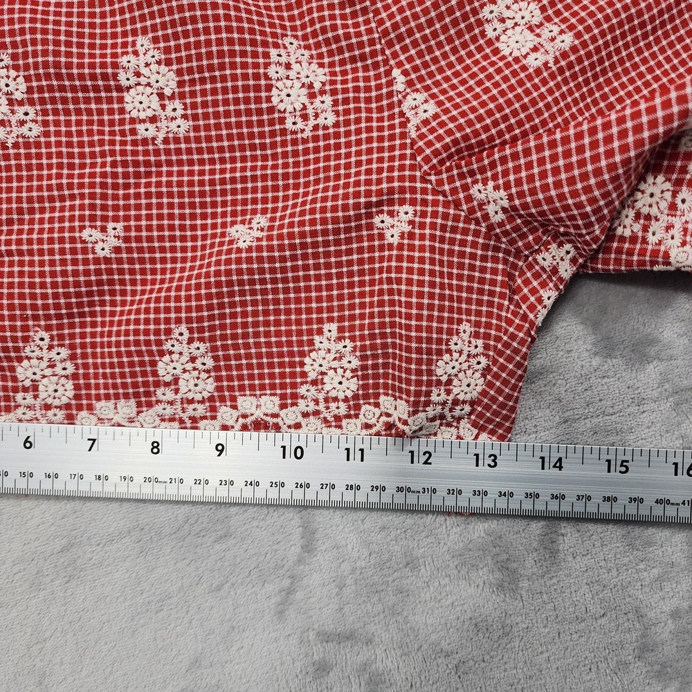 NEW Newin Ella Shorts Womens L Red Gingham Floral Lace Shabby Chic Cottagecore - Picture 13 of 14